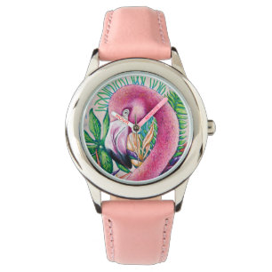 Flamant rose rose Tropical mignon Montre électroni