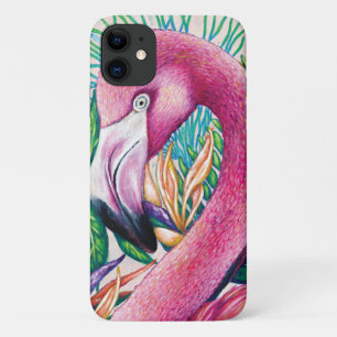 Flamant rose rose tropicale mignon IPhone / Coque