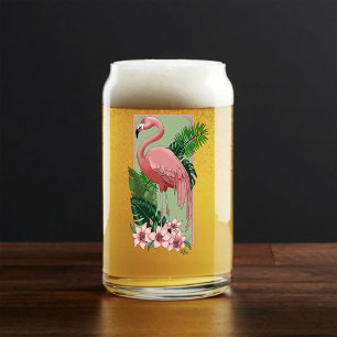 Flamant rose rose Vert Feuilles Lily