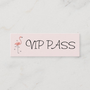 Flamant rose rose 'VIP PASS' carte de visite maigr