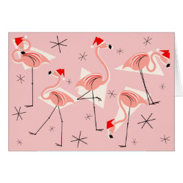 Flamant rose Santas rose Joyeux Noël horizontal