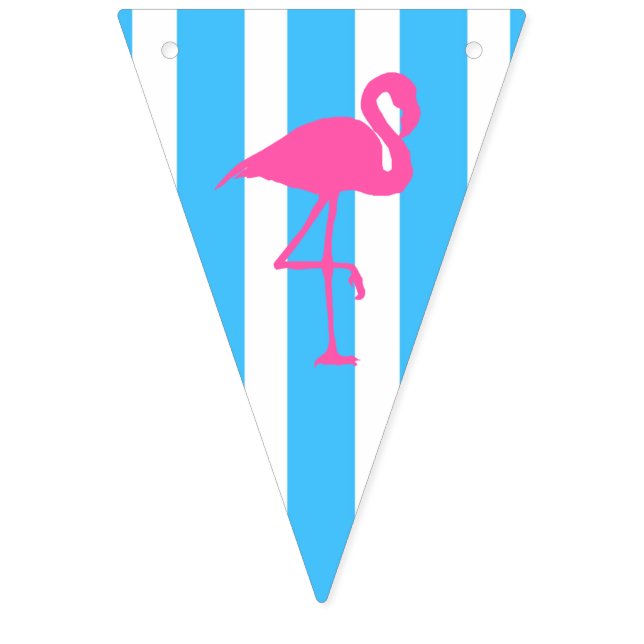 Flamant rose sur drapeaux rayés bleus des caraïbes (Premier drapeau)