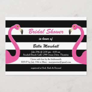 Flamant rose tendance Invitation de douche nuptial