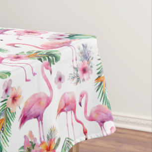 Flamant rose tropical Baby shower nappe