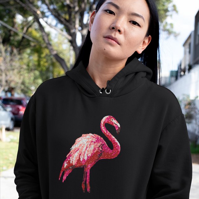 Flamant rose tropical imprimé Sequin Sweat - shirt (Créateur téléchargé)