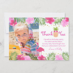Flamant rose Tropical Luau Anniversaire Merci fill
