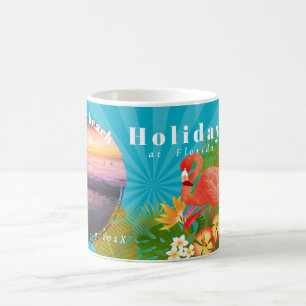 Flamant rose Tropical Memories Photo Azure Mug