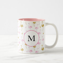Flamant rose Tropical Personnalisé Mug Deux Tons