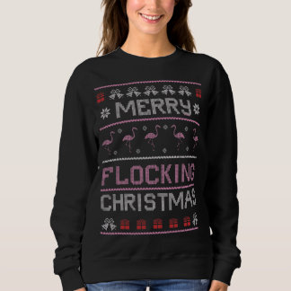 Flamant rose Vilain Sweat Noël