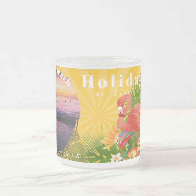 Flamant rose Voyage Souvenirs Photo Mustard Mug (Centre)