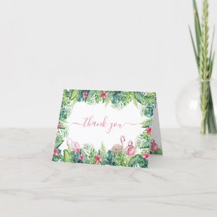 Flamants roses Carte de remerciements Baby shower 