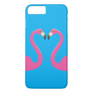 Flamants roses de baiser iPhone 7 Plus Coque bleu
