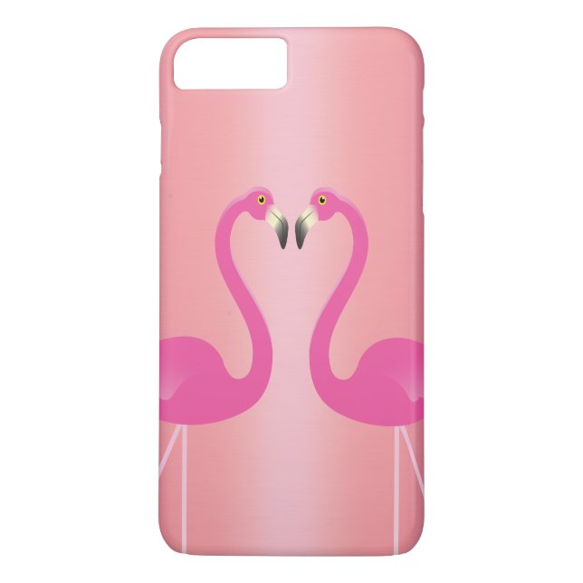 Flamants roses de baiser iPhone 7 Plus Coque Rose  (Dos)