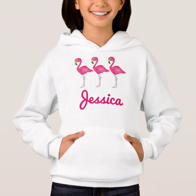Flamants roses de Flamant rose rose Sweatshirt per (Devant)