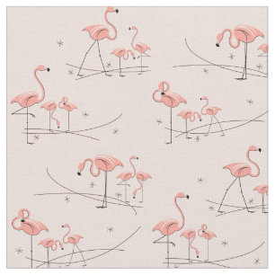 Flamants roses en tissu multiple rose