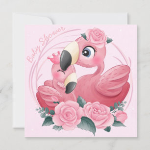 Flamants roses Invitation douche