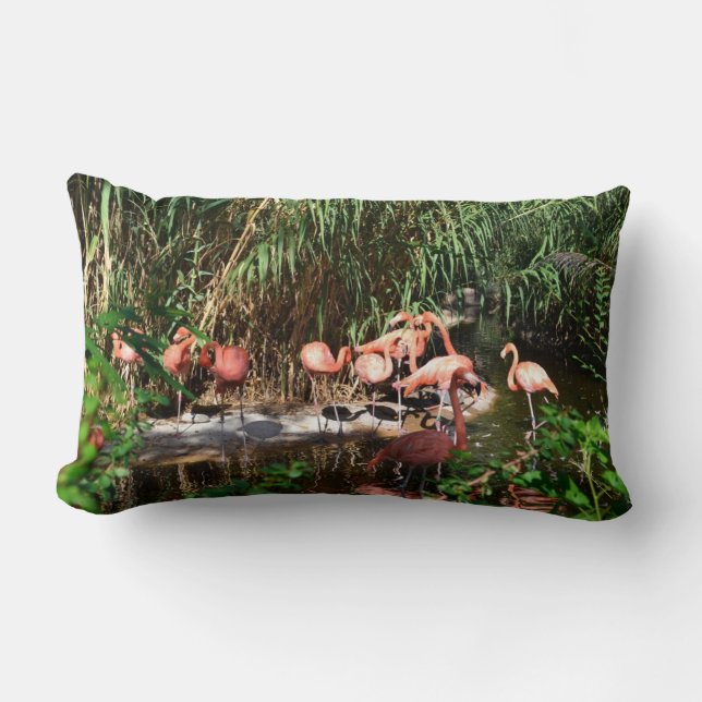 Flamants roses Lumbar / Coussin de voyage (Recto)