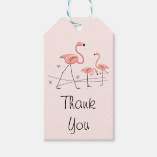 Flamants roses Pink Trio 2 Mercis étiquettes cadea