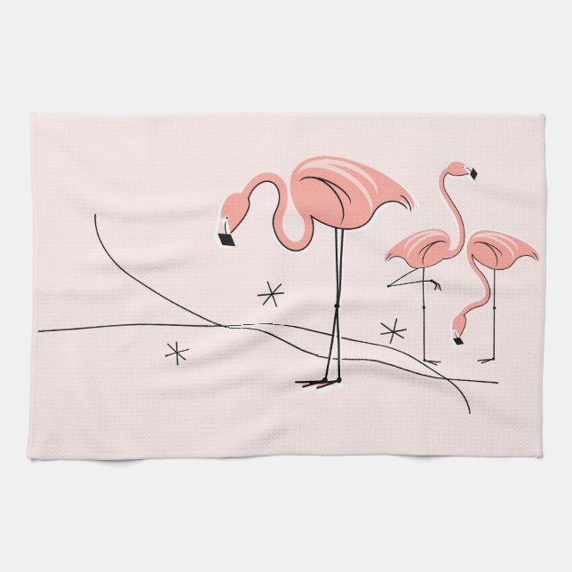 Flamants roses Rose Trio 3 serviette de cuisine (Horizontal)