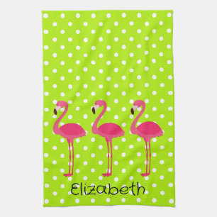 Flamants roses rose tropicale Serviette personnali