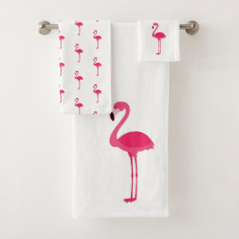 Flamants roses rose tropicale sur blanc