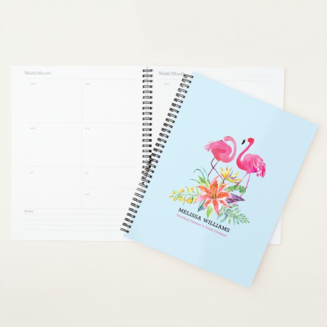Flamants roses roses et Hibiscus tropical 2 (Devant avec enveloppe)