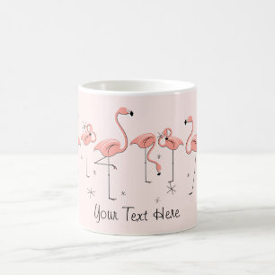 Flamants roses Tasse "Texte" de ligne rose