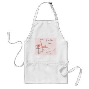 Flamants roses Trio rose 2 tablier texte