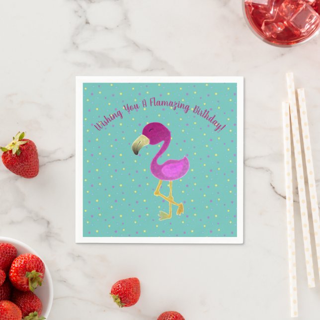 Flamazing Geburtstag Flamingo Serviette (Beispiel)