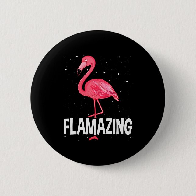 Flamazing Nk Flamingo Novelty Flamingo Lover Funny Button (Vorderseite)