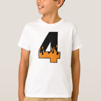 Flamber T-shirt de 4 anniversaires