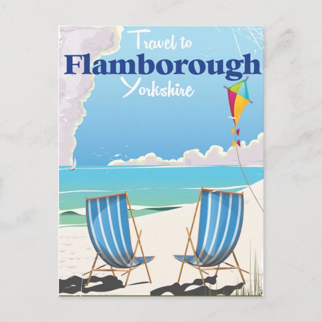 Flamborough Yorkshire Reiseplakat Postkarte (Vorderseite)