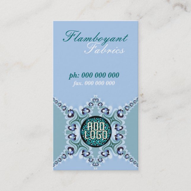 Flamboyant Blue Aquamarin Business Card Visitenkarte (Vorderseite)