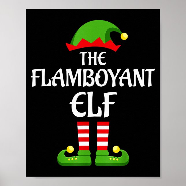 Flamboyant Elf Family Matching Group Christmas  Poster (Vorne)