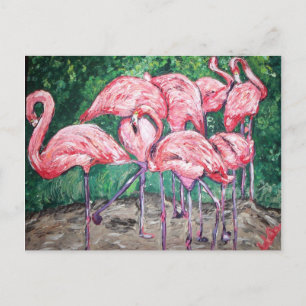 "Flamboyant Flamingos" Postkarte