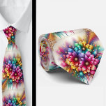 Flamboyant Neck Tie | Rainbow Flowers Faux Glitter Krawatte<br><div class="desc">Make an unforgettable entrance with this Flamboyant Rainbow Flowers Neck Tie, a vibrant celebration of color, confidence, and expressive style. Bursting with richly saturated rainbow hues and bold floral detail, this design transforms a classic accessory into a true statement piece. The dynamic blend of bright petal, gemstone diamonds and flowing...</div>