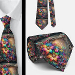 Flamboyant Neck Tie | Rainbow Flowers Faux Glitter Krawatte<br><div class="desc">Make an unforgettable entrance with this Flamboyant Rainbow Flowers Neck Tie, a vibrant celebration of color, confidence, and expressive style. Bursting with richly saturated rainbow hues and bold floral detail, this design transforms a classic accessory into a true statement piece. The dynamic blend of bright petal, gemstone diamonds and flowing...</div>