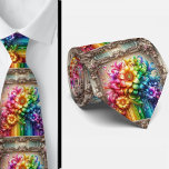 Flamboyant Neck Tie | Rainbow Flowers Faux Glitter Krawatte<br><div class="desc">Make an unforgettable entrance with this Flamboyant Rainbow Flowers Neck Tie, a vibrant celebration of color, confidence, and expressive style. Bursting with richly saturated rainbow hues and bold floral detail, this design transforms a classic accessory into a true statement piece. The dynamic blend of bright petal, gemstone diamonds and flowing...</div>