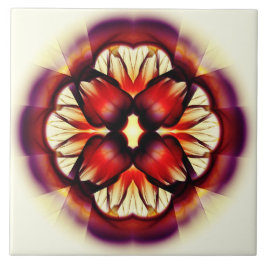 Flamboyant rote Blumendekoration Fliese