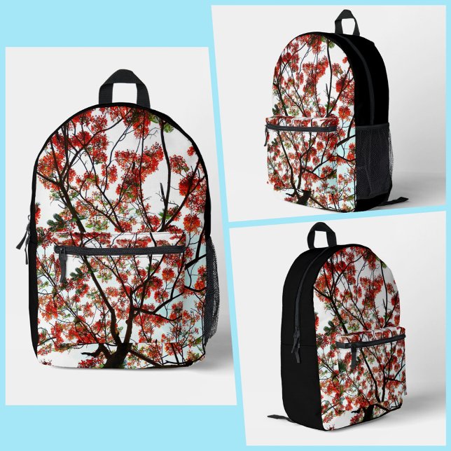 Flamboyant Royal Poinciana Branches Bedruckter Rucksack (Von Creator hochgeladen)