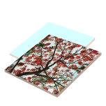 Flamboyant Royal Poinciana Tree Fliese<br><div class="desc">Der Flamboyant-, Royal Poinciana- oder Flammenbaum mit seinen tropischen orangefarbenen und roten Blume, die zu einem blauen Himmel und weißen Wolken reichen, ist die Inspiration für dieses einzigartige und faszinierende Design der Keramik Fliesen. Dies ist 1 von 4 aufeinander abgestimmten Designs. Dieses Bild ist eine originelle botanische Fotografie von JLW_FOTOGRAFIE...</div>
