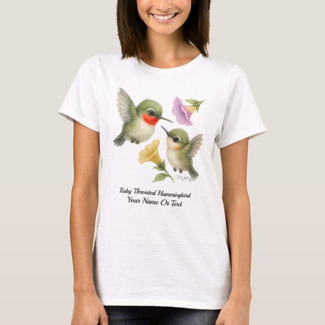 Flamboyant Ruby Throated Hummingbird T-Shirt (Vorderseite)