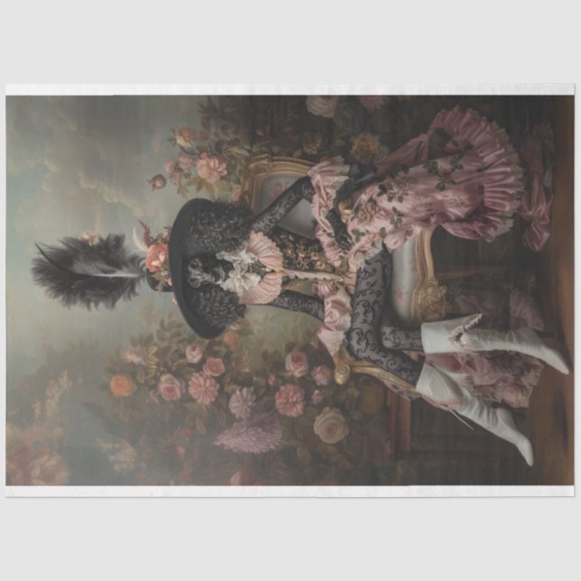 Flamboyant Standard Poodle Decoupage Seidenpapier (Vorderseite)