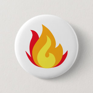 Flame Emoji gedruckt Button