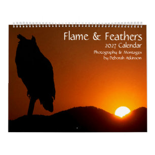 Flame & Feathers Vogel-Silhouette Kalender