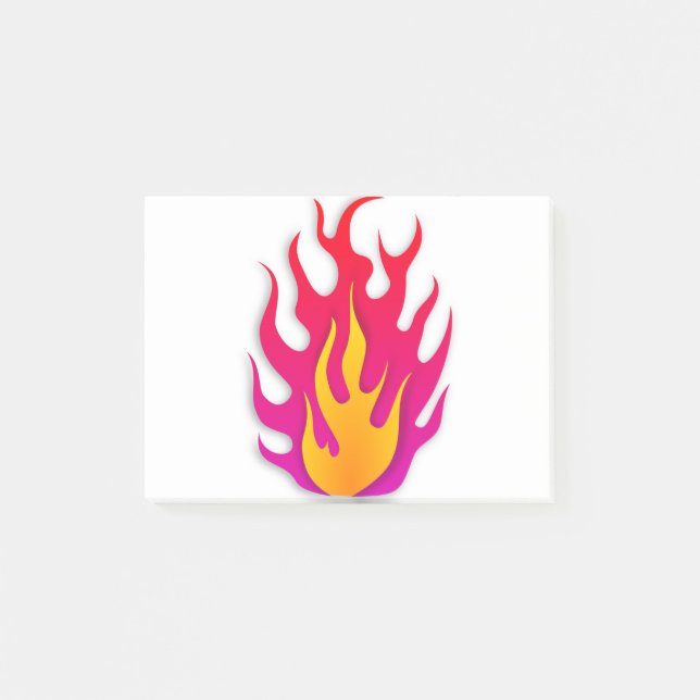Flame Flammable Hot Fire Burning Post-it Klebezettel (Vorderseite)