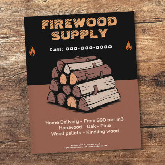 Flame Icon - Firewood Supply Flyer