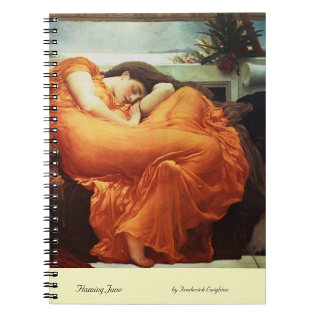 Flame June von Frederick Leighton-Notebook Notizblock (Vorderseite)