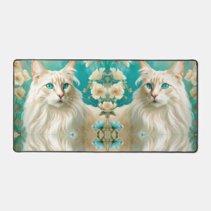 Flame Lynx Point Siamese Mirror Portrait Art Schreibtischunterlage