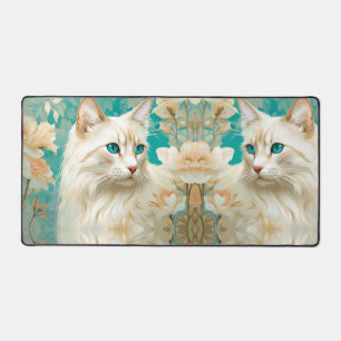 Flame Lynx Point Siamese Mirror Portrait Art Schreibtischunterlage